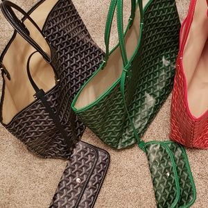 Goyard Saint Louis tote green & navy Set